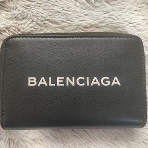 Authentic Balenciaga Leather Zip Coin Purse
